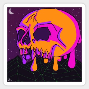 Cyber Goth Lofi Skull Sticker